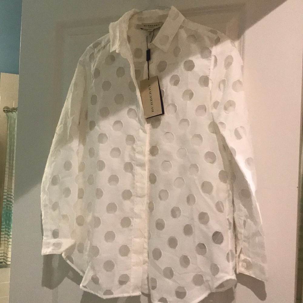 Burberry white button shirt